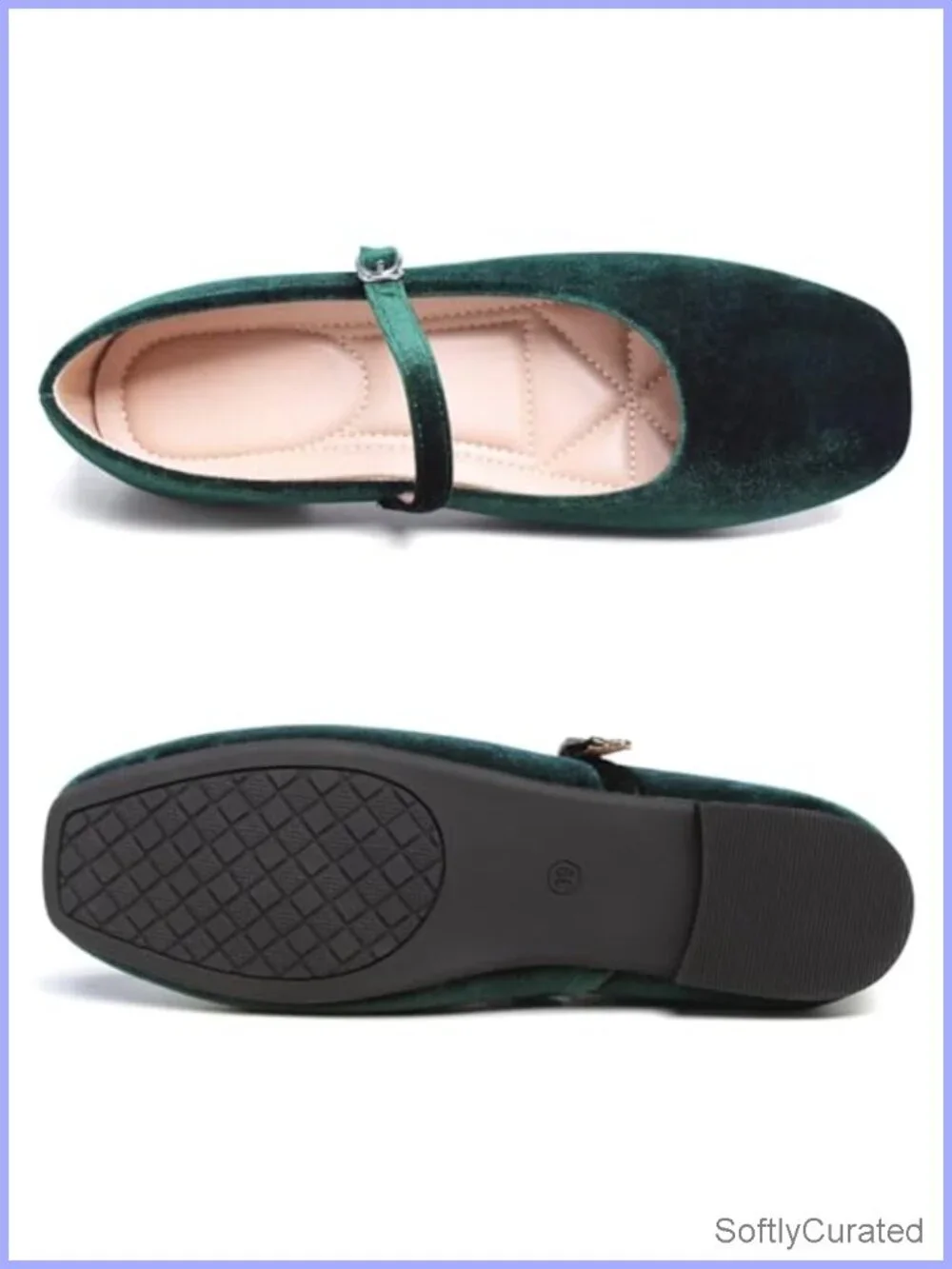 WENJIAZHIZHI Women's Mary Jane Square Toe Ballet Flats Slip-Ons Loafers